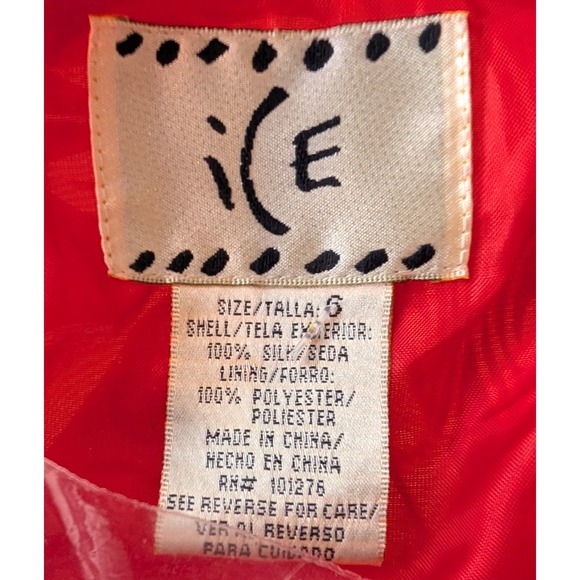 VTG 90s Y2K Red Silk Babydoll Boho Whimsigoth Beaded Bias Cut Chiffon Midi Dress - Picture 13 of 15